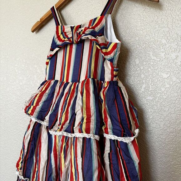 Girls PIPPA & JULIE~Colorful STRIPED SUN DRESS~size 8 Dressy Multi-Color Tiered - Picture 2 of 4